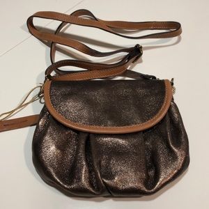 Anthropologie Metallic Cross Body Bag By Tano